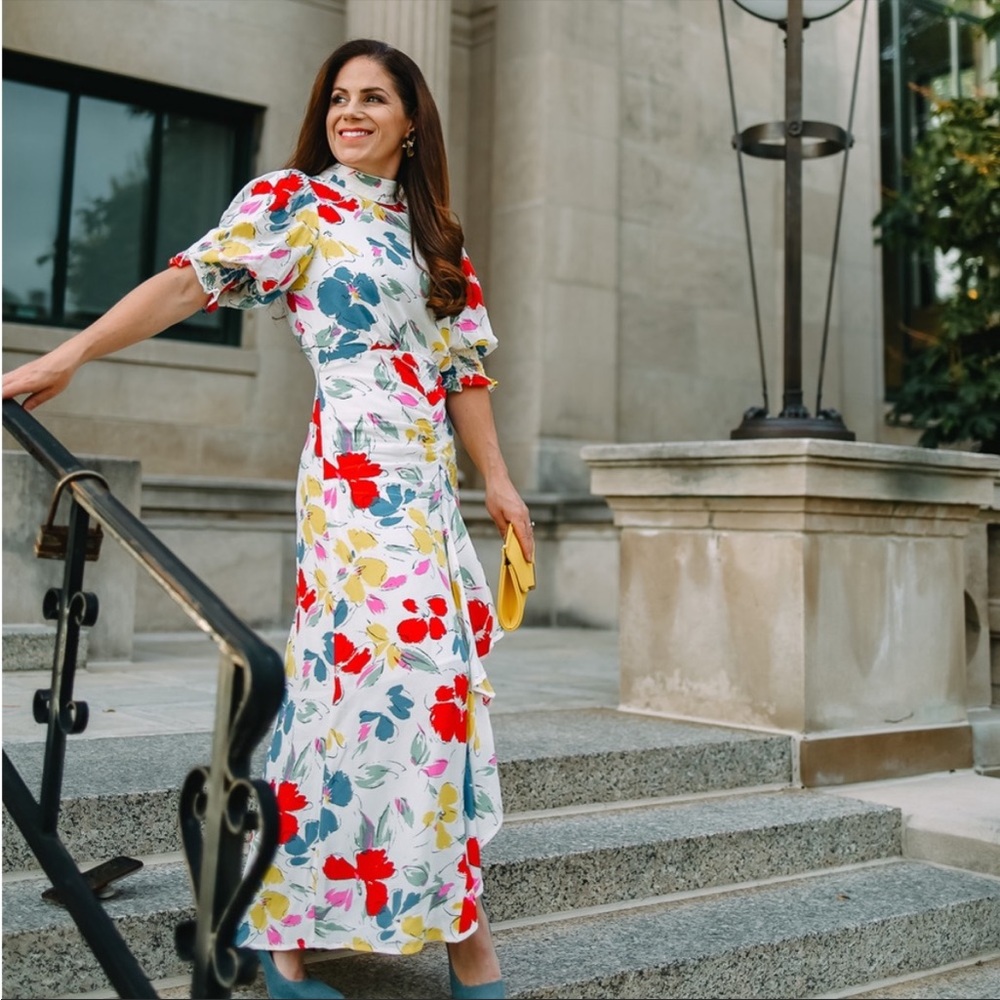 EUC RIXO for Target Floral White Dress Size 10